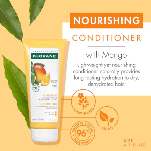 Klorane Nourishing Conditioner with Mango, 6.7 Fl Oz - Softens Dry Hair