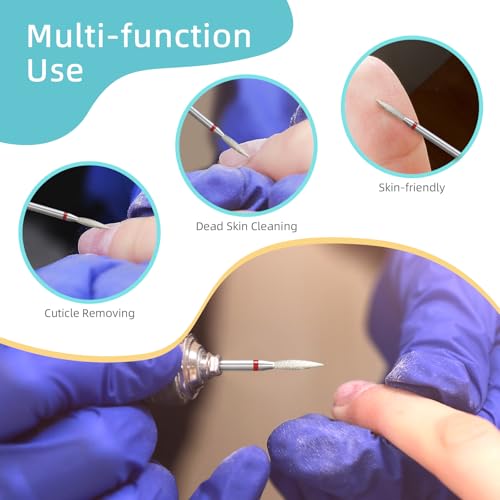Hytoos 2mm Long Flame Cuticle Cleaner Nail Bits Set - 5Pcs Fine