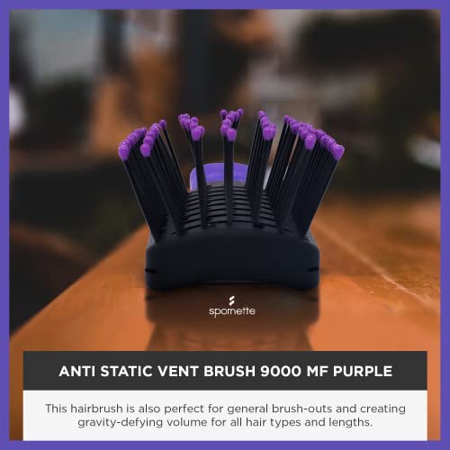 Spornette Anti-Static Vent Brush #9000-MF - Lightweight Smoothing & Straightening