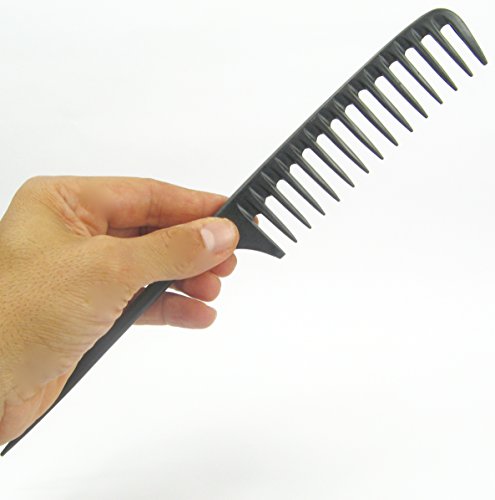 Tearsheet Carbon Wide Tooth Detangling Comb with Tail for All Hair Types