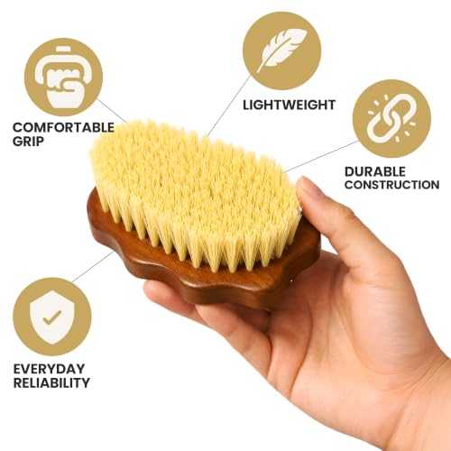 Kosher Palm Wave Brush, Vegan Agave Bristle Detail Brush for 360 Waves