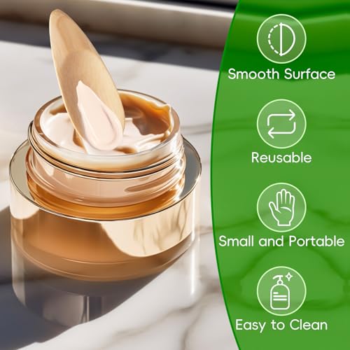 SmallCat 4 Pack Bamboo Deodorant & Makeup Applicators, Multifunctional Mini Spatulas - Style1