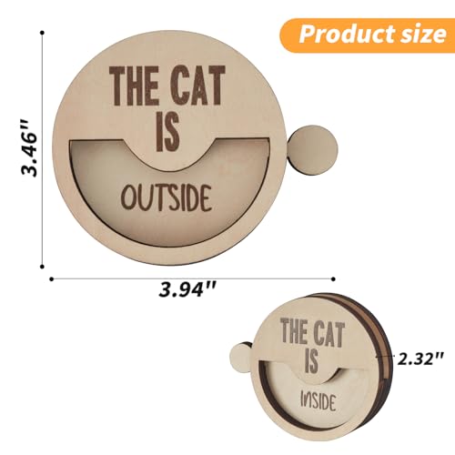 Cat In & Out Reminder Sign - Wood Pet Decor for Cat Lovers