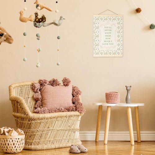Pink Vintage Wildflower Canvas Flag Banner for Girls' Rooms