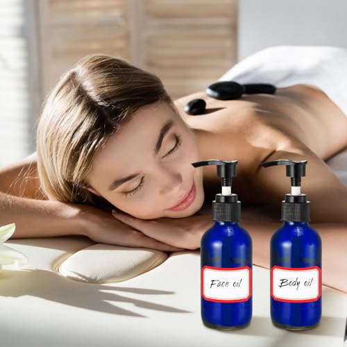 Fumete 2 Pack 4oz Glass Spray Bottles with Black Top | Refillable for Essential Oils & Travel
