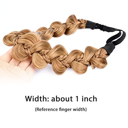 DIGUAN 5-Strand Braided Headband, Synthetic Plaited Hairpiece - Caramel Brown