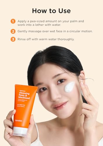 Hanskin Pore Cleansing Foam with BHA, Exfoliating Face Wash & Makeup Remover, 4.06 oz