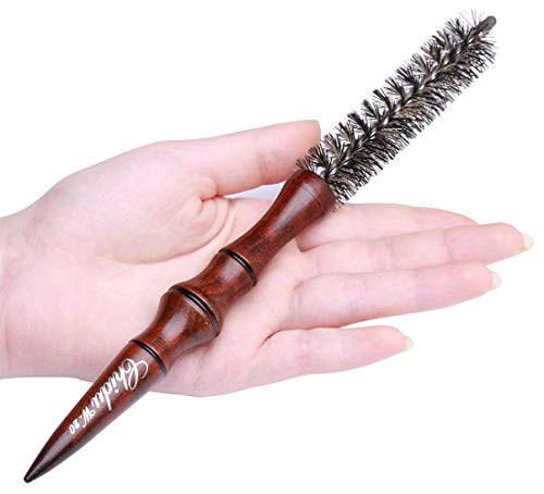 PERFEHAIR 0.85-Inch Mini Boar Bristle Round Brush for Short Hair