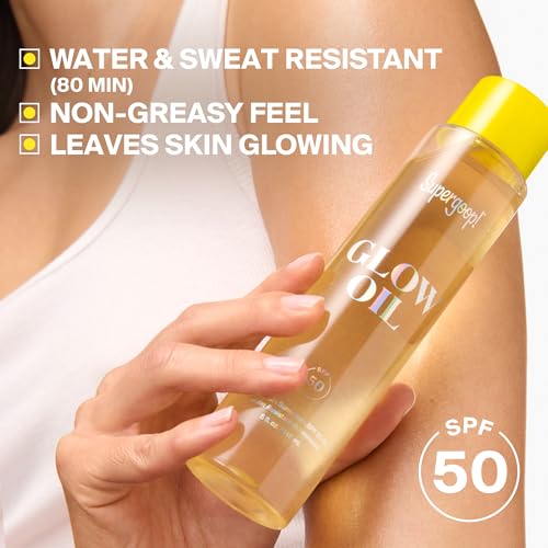 Supergoop! Glow Oil SPF 50 - 1 Fl Oz Hydrating Body Oil with Vitamin E