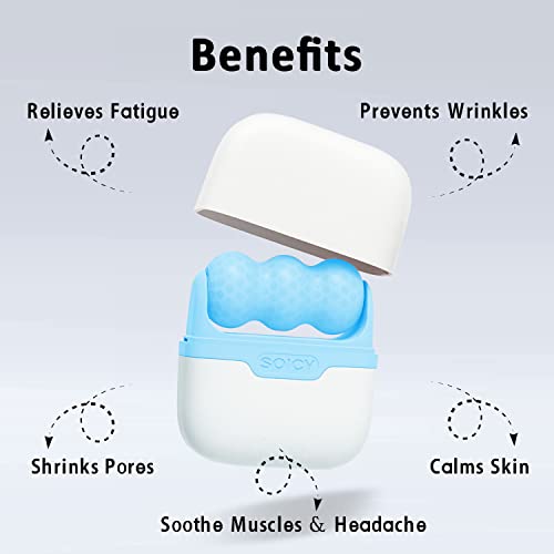 Leeshine Blue Ice Roller for Face & Eyes - 2 in 1 Massage Tool
