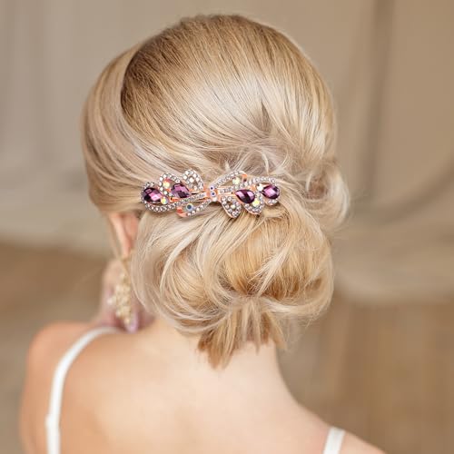 Vintage Metal Hair Barrettes Set - Bright Stylish Hair Clips for Women, 6 Pack