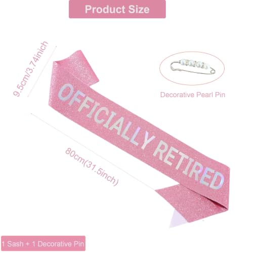Officially Retired Sash for Men & Women - Pink Glitter Celebration