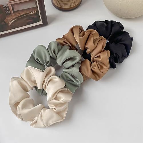 24 Pcs Satin Silk Scrunchies - Soft Hair Ties for Women