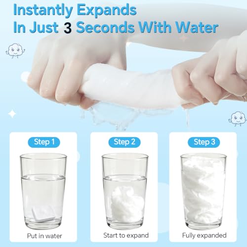Cottonessence 30 Pack Premium Compressed Cotton Towels Travel Wipes, Individually Wrapped, 9.4 x 11.8 inches