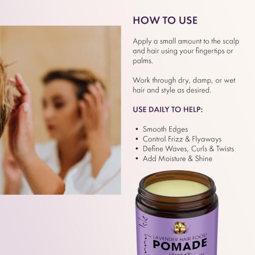 Sunny Isle Lavender Jamaican Black Castor Oil Hair Food Pomade 4oz - Moisturizes & Strengthens Dry Hair