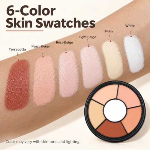 Go Ho 6 Colors Flesh Face & Body Paint Wheel - Cream-Blendable Zombie makeup palette, 6 colors flesh