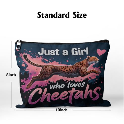 Just a Girl Who Loves Cheetahs Makeup Bag - Large Travel Organizer 10x8 inch