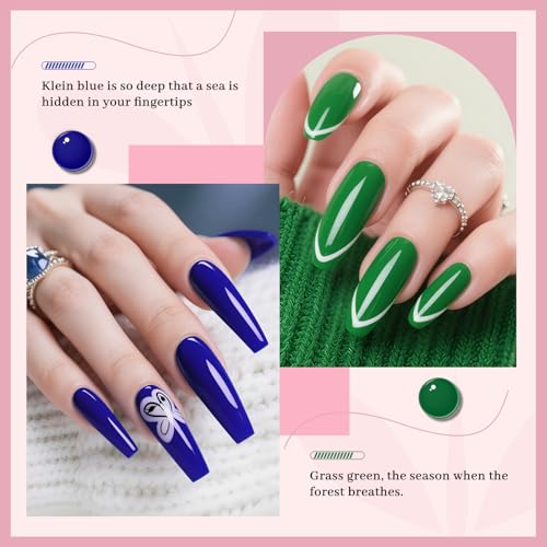 JODSONE 12-Bottle Gel Nail Polish Set with Base & Top Coat