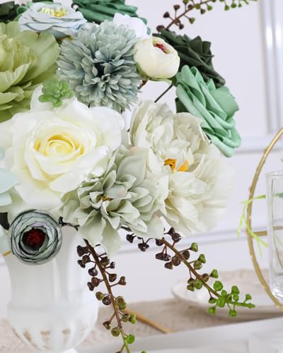 Kisflower Forest Green Artificial Flower Combo for DIY Decor
