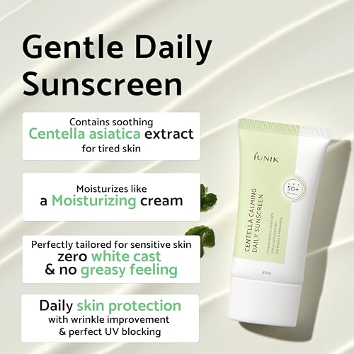 IUNIK Centella Calming Daily Sunscreen SPF 50+ - No White Cast
