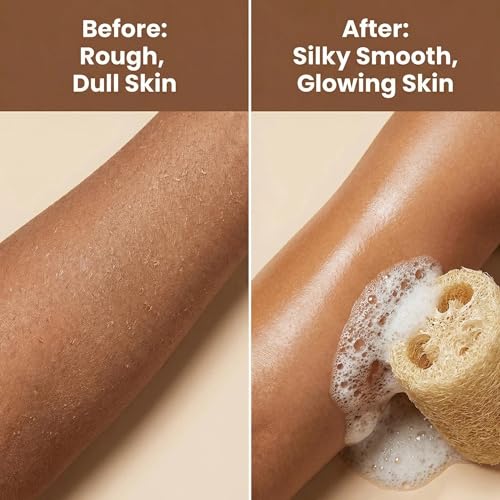 Natural Loofah Body Scrubber 4-Pack - Biodegradable Exfoliating Sponge