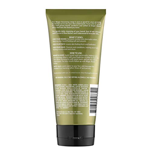 SoftSheen-Carson Magic Beard Wash 3-in-1 Cleanses & Conditions for Face, Beard & Hair - 6.8 Fl Oz Pack of 2