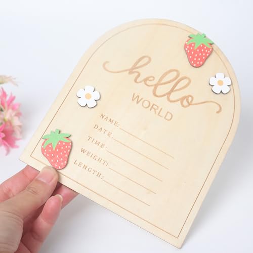 KOJIN Strawberry Rustic Welcome Sign - Handcrafted Wooden Decor