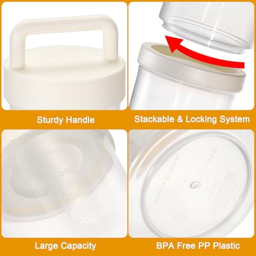 White Portable Laundry Detergent Dispenser with Handle, Large Stackable Storage
