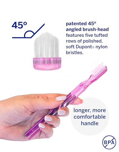 Supersmile 45° Long Handle Soft Toothbrush, Pink, 2-Pack Value Set