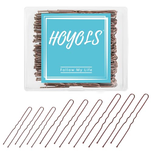 HOYOLS U Shaped Bobby Pins - 150 Count, Assorted Sizes for Secure Updos