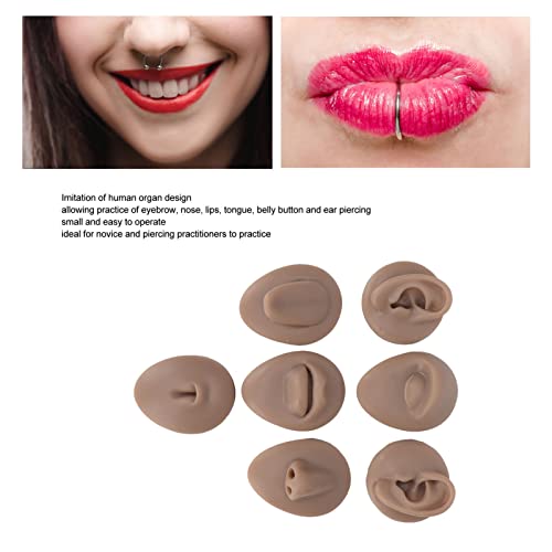 Cryfokt Soft Silicone Body Part Display Set - Dark Skin Color for Piercing Practice