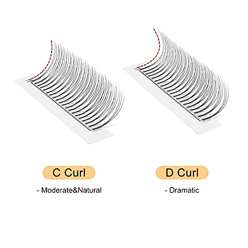 QUEWEL 3D Volume Lash Extensions Premade Fans 8-15mm C Curl 1 Pack of 120 pcs