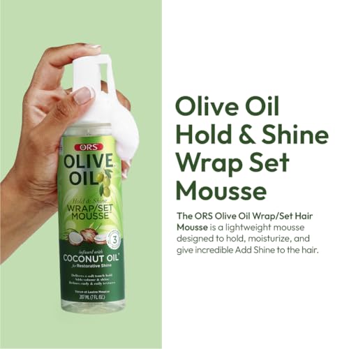 ORS Olive Oil Hold & Shine Mousse Set (2 Pack) - Coconut Infused, 7 Oz
