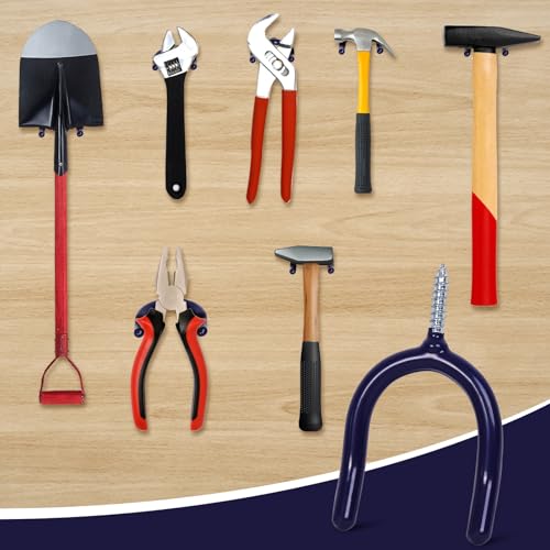 Heavy-Duty Steel U Hooks - 6 Pack Anti-Slip Garage Storage System