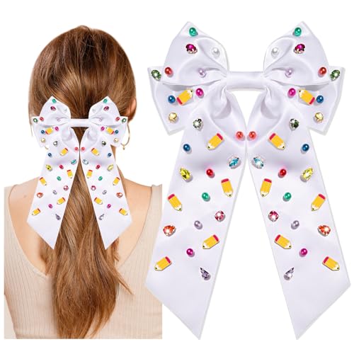 Teacher Hair Bows Pencil Bow Clips for Women Back To School