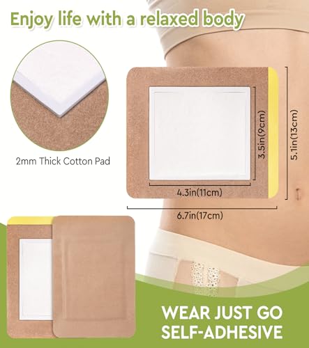STFOCE Disposable Castor Oil Patches - 20 Pack Organic Cotton Body Wraps
