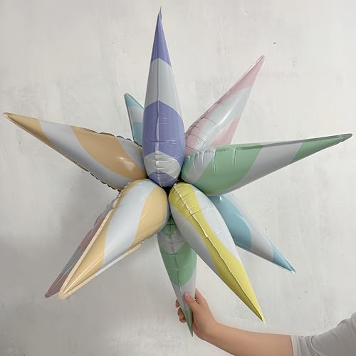 32 Inch Pastel Swirl Star Balloons - Candy-Themed Party Decor