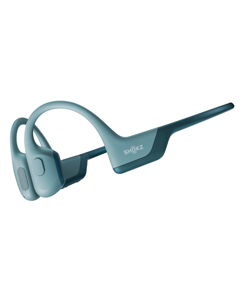 SHOKZ OpenRun Pro-Bone Conduction Headphones, Open-Ear Bluetooth Wireless Sport Headphones for Running and Workout, Sweat Resistant, Long Battery Life, Premium Deep Bass, Mic，with Hair Band, Blue