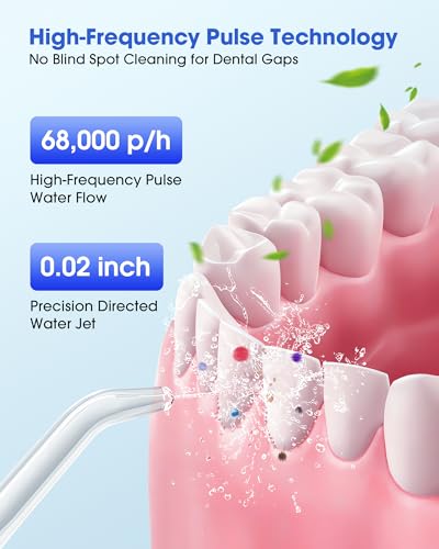 HOHOO Portable Water Flosser with 300ML Tank, 4 Modes, IPX7 Waterproof Rechargeable Oral Irrigator for Deep Cleaning