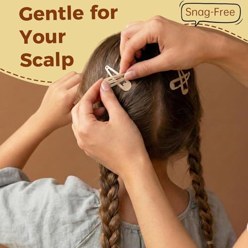 50 Pack 2 Inch Snap Hair Clips for Women - Glossy & Matte Neutrals