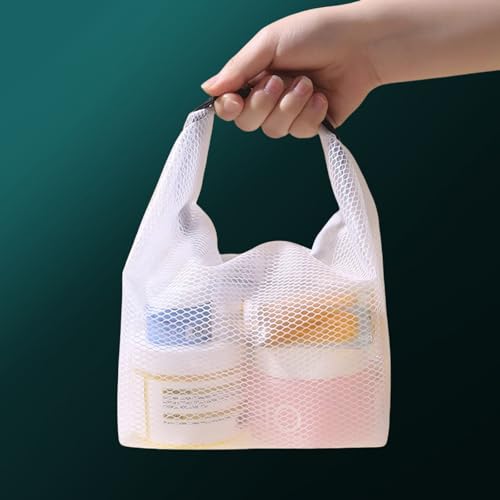 Portable Cosmetic Storage Bag with Dry Wet Separation - White