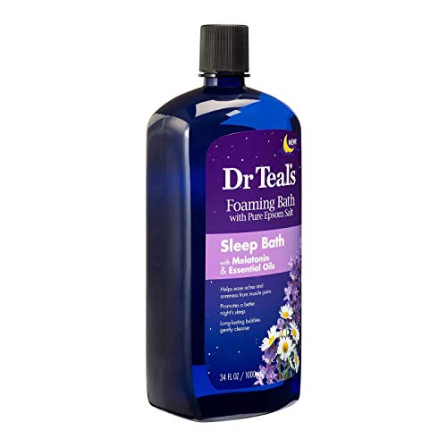 Dr. Teal's Foaming Bath Gift Set with Shea Butter & Melatonin,Stress Relief, 2x34oz