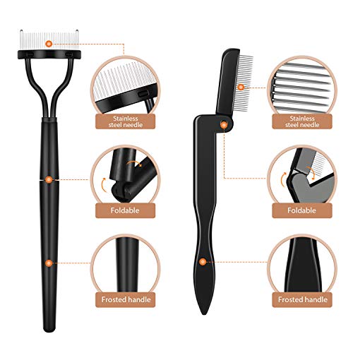 Boao 4-Piece Folding Eyelash Comb and Eyebrow Brush Set