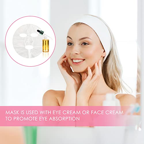 Maitys 200 Pack Disposable Clear Plastic Face Masks for Skincare, Moisture Retention