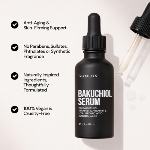 Bakuchiol Serum 2% with Hyaluronic Acid & Vitamin C - Vegan Anti-Aging Face Treatment