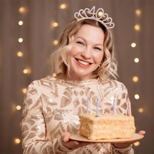 40th Birthday Tiara Rose Gold - 40 & Fabulous Headband for Women, Friends & Party