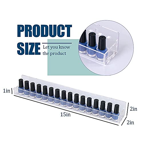 Coward 15" Acrylic Nail Polish Organizer Rack - Set of 6 for 90 Bottles