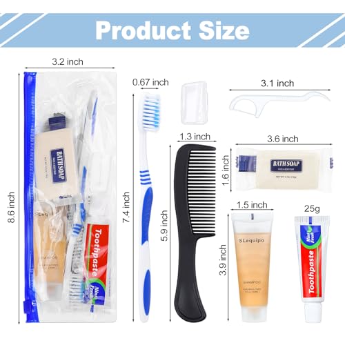 Pack of 5 Travel Hygiene Kits with Toothbrush, Shampoo & Soap