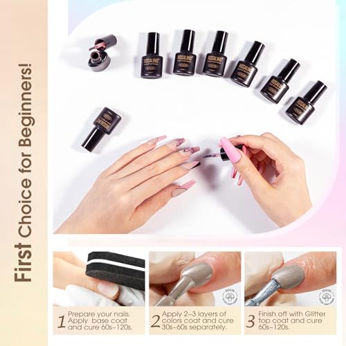 ROSALIND 30pcs Fall Winter Gel Nail Polish Set with Base & Top Coats