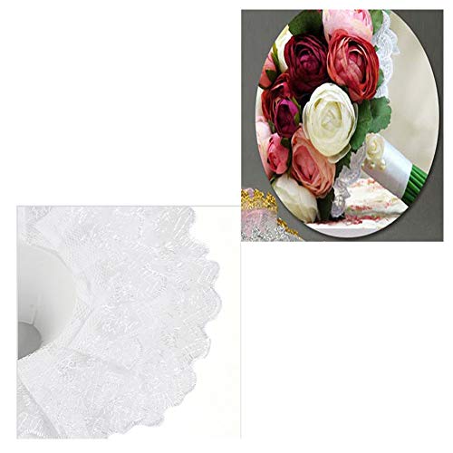 10pcs White Lace Bouquet Holders for DIY Wedding Flowers